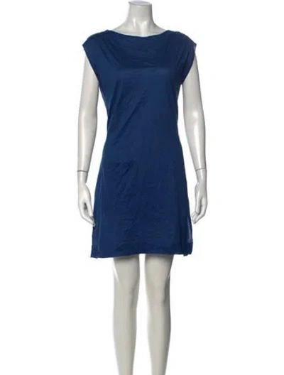 Pre-owned Eres Scoop Neck Mini Dress In Blue