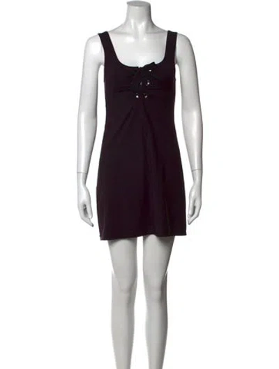 Pre-owned Eres Scoop Neck Mini Dress In Grey
