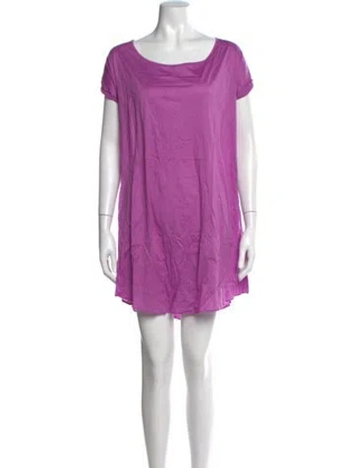 Pre-owned Eres Scoop Neck Mini Dress In Purple