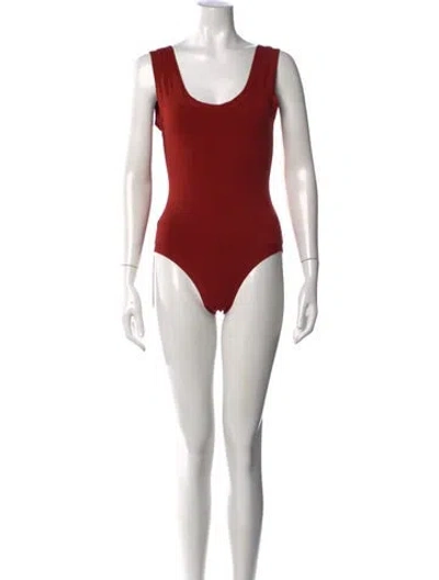 Pre-owned Eres Scoop Neck Sleeveless Bodysuit In Red