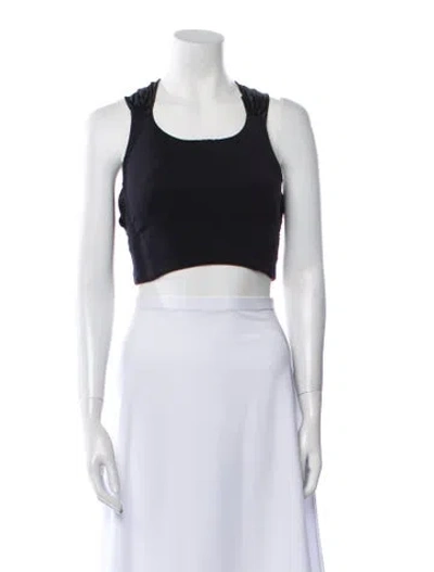 Pre-owned Eres Scoop Neck Sleeveless Crop Top In Black
