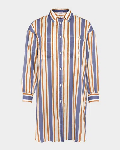 Eres Season Striped Shirt Coverup In Sailor Sirene