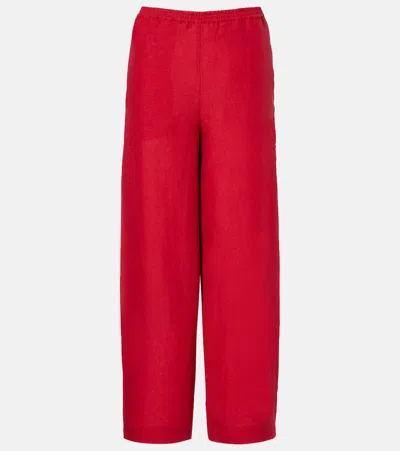 Eres Select Linen Wide-leg Pants In Red