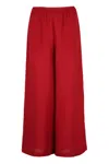 Eres Linen Select Wide-leg Trousers In Red