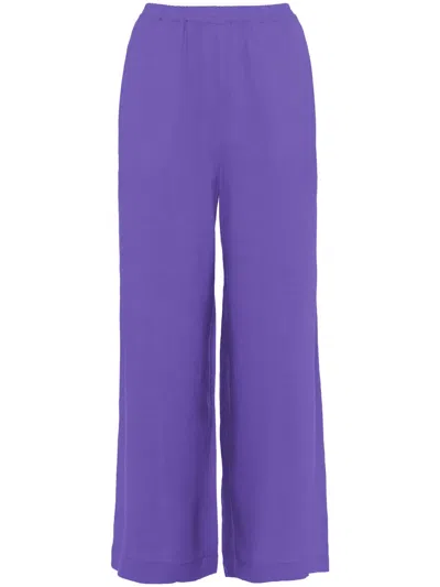 Eres Select Wide-leg Linen Trousers In Purple