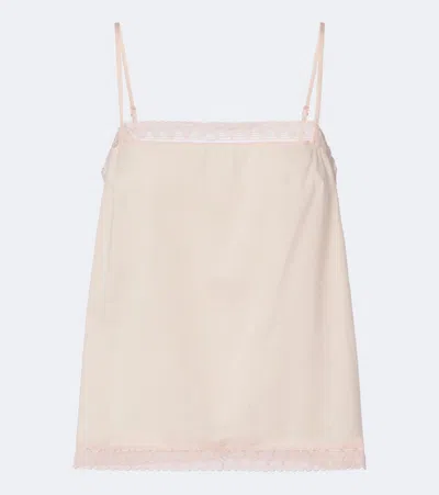 Eres Sensoriel Lace-trimmed Cotton Camisole In Neutral