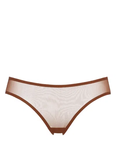 Eres Sheer-panel Briefs In Brown