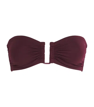 Eres Show Bandeau Bikini Top In Burgundy