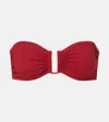 Eres Show Ruched-bandeau Bikini Top In Red