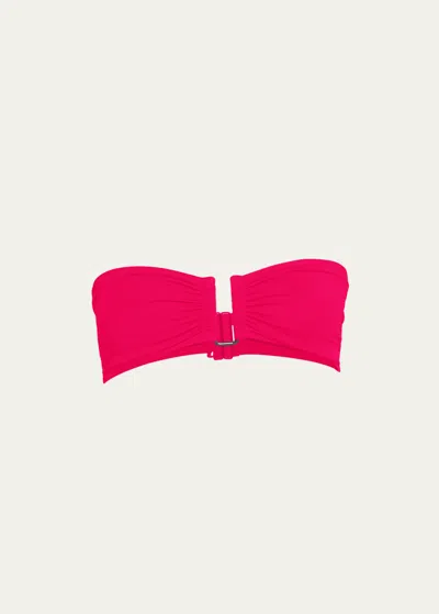 Eres Show Bandeau U-hardware Bikini Top In Grenadine