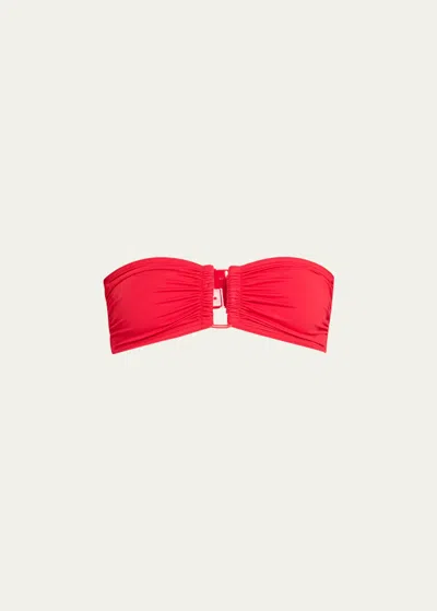 Eres Show Bandeau U-hardware Bikini Top In Red