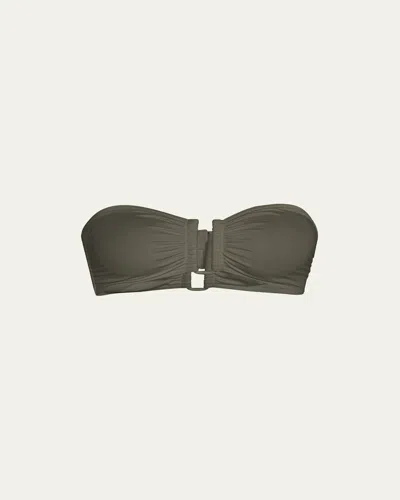 Eres Show Bandeau U-hardware Bikini Top In Brown