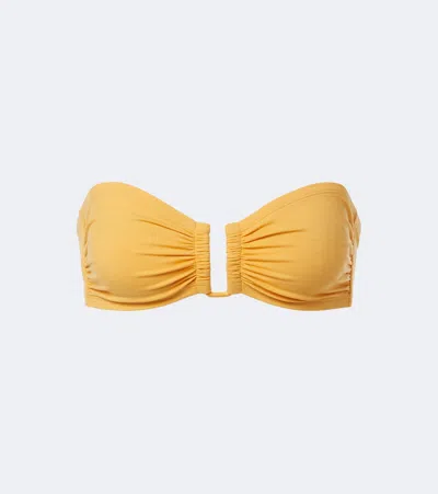 Eres Show Gathered Bandeau Bikini Top In Yellow
