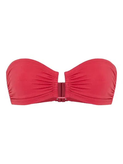 Eres Show Ruched-bandeau Bikini Top In Red