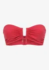 Eres Bandeau Bikini Top With Bust Shirring In Coral