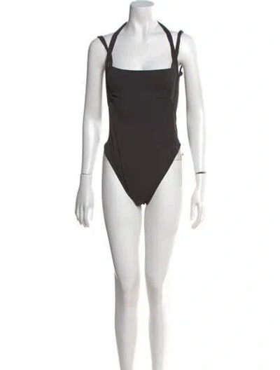 Pre-owned Eres Silk Halterneck Bodysuit In Black