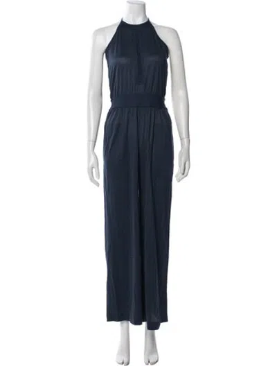 Pre-owned Eres Silk Halterneck Jumpsuit In Blue