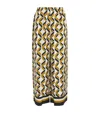 Eres Tube Patterned Silk Twill Wide-leg Pants In Yellow