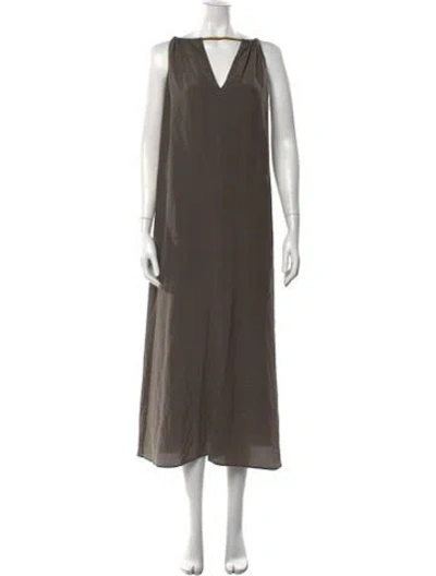 Pre-owned Eres Silk Long Dress In Grey