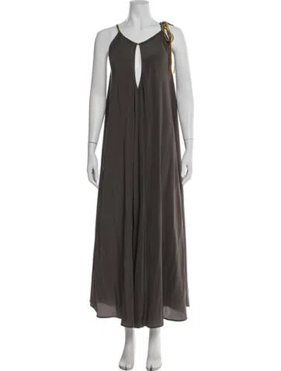 Pre-owned Eres Silk Long Dress In Grey