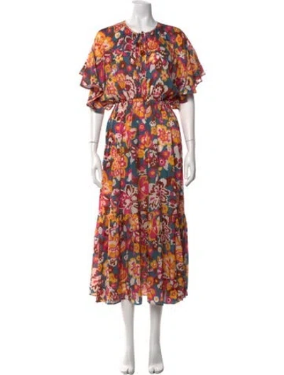Pre-owned Eres Silk Long Dress In Multicolor