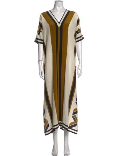 Pre-owned Eres Silk Long Dress In Neutrals