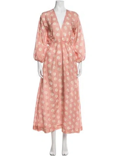 Pre-owned Eres Silk Long Dress In Pink