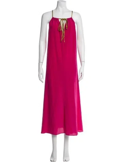 Pre-owned Eres Silk Long Dress In Pink