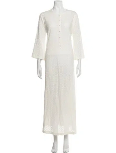 Pre-owned Eres Silk Long Dress In White