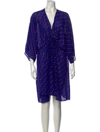 Pre-owned Eres Silk Midi Length Dress In Blue