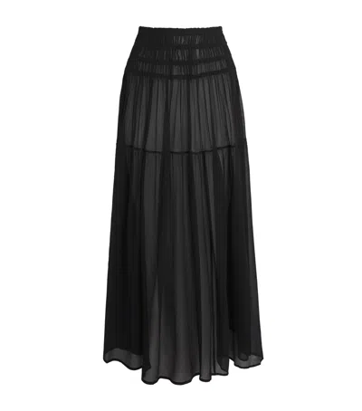 Eres Silk Muslin Irresistible Maxi Skirt In Black