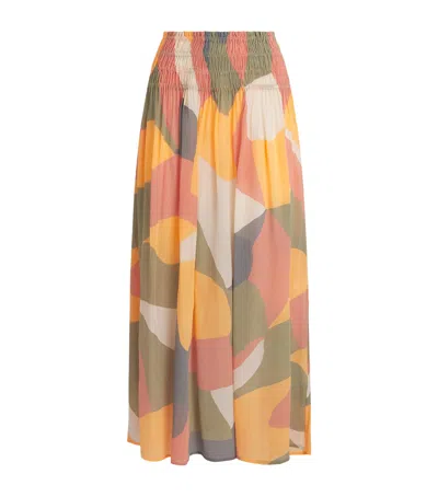 Eres Silk Printed Highlight Maxi Skirt In Multi