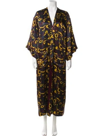 Pre-owned Eres Silk Printed Robe In Multi
