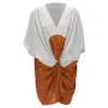Eres Silk Striped Colorblocked Knot Coverup Tunic In Black