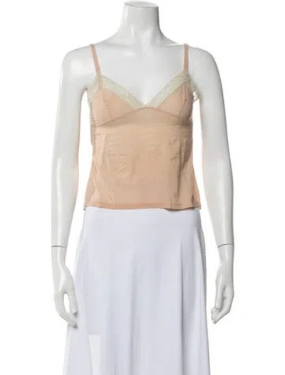 Pre-owned Eres Silk V-neck Top In Neutrals