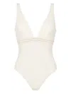 Eres Womens Sable Fin Sillage Plunge-neckline Swimsuit In White