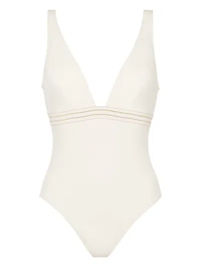 Eres Sillage Plunge-neck Swimsuit In White