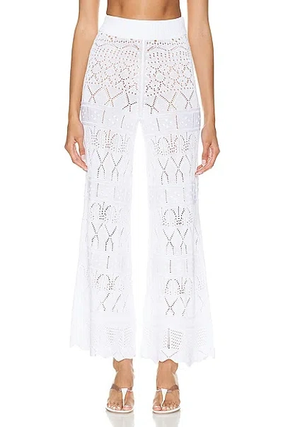 Eres Simone Wide-leg Cotton-blend Pants In Blanc