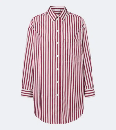 Eres Sir Striped Cotton-poplin Pajama Shirt In Brown