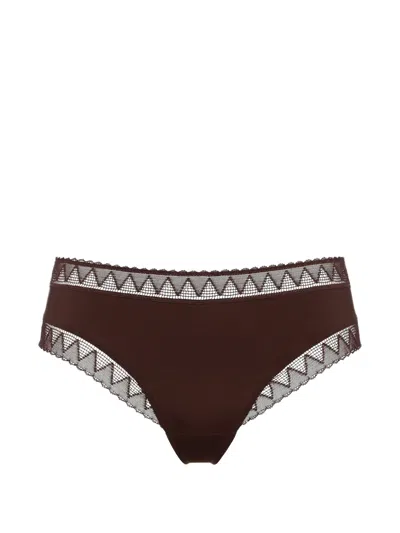 Eres Softly Lace-trim Briefs In Burgundy