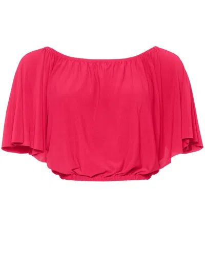 Eres Solal Draped Jersey Cropped Top In Grenadine