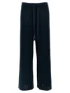 Eres Wide Leg Ribbed Elastic Waistband Trousers In Green