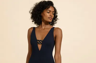 Eres Sophisticated One Piece Swimsuit With Embellishment In Black