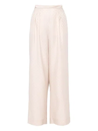 Eres Splendeur Pleated Geometric-pattern Trousers In White