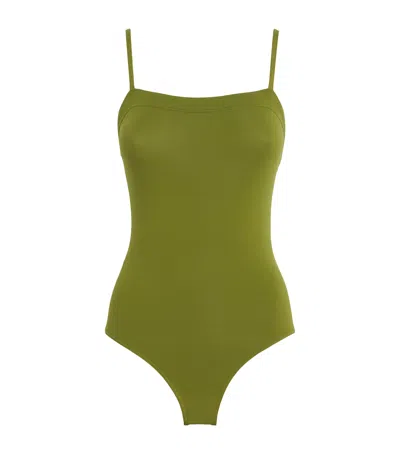 Eres Square-neck Aquarelle Swimsuit In Green