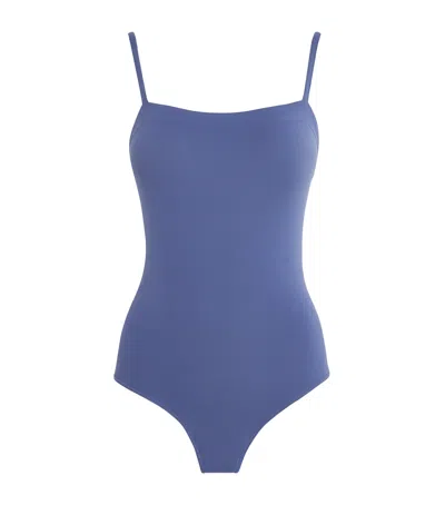Eres Square-neck Aquarelle Swimsuit In Blue