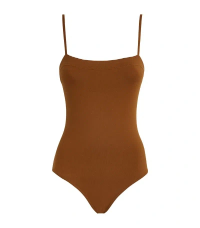 Eres Square-neck Aquarelle Swimsuit In 26045535 Caramelo