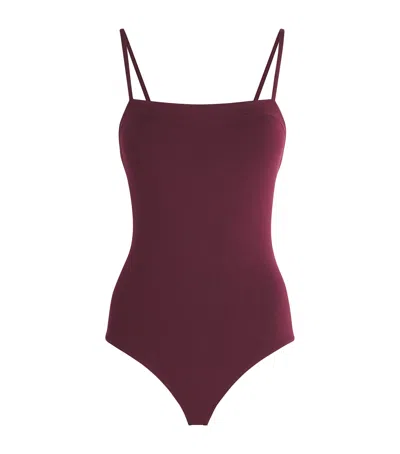 Eres Square-neck Aquarelle Swimsuit In Burgundy