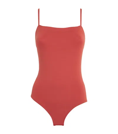 Eres Square-neck Aquarelle Swimsuit In Orange
