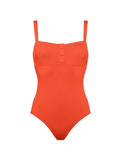 Eres Square-neck Swimsuit In Orange